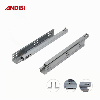 Armario de muebles de hardware de extensión completa empuje para abrir el cajón oculto slide submontado