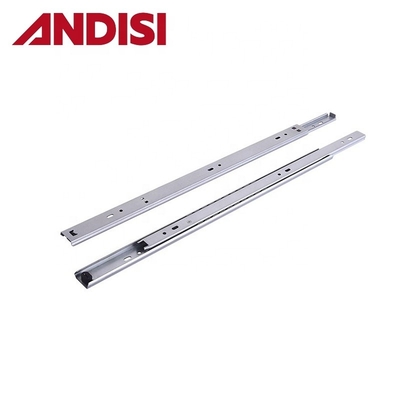Capacidad de carga de 15 kg 27 mm Corredor de cajón telescópico de acero bidireccional para cajón de mesa
