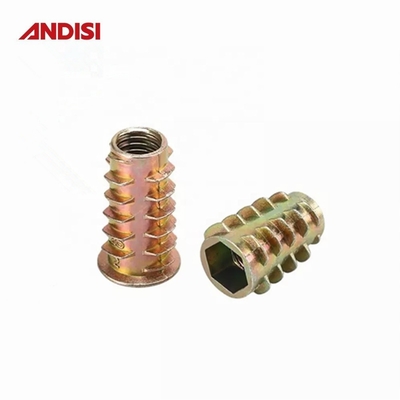 Cinza de aleación/acero M6 M8 M10 Frutos secos de inserción hexadecimal de cabeza redonda con rosca para muebles modernos