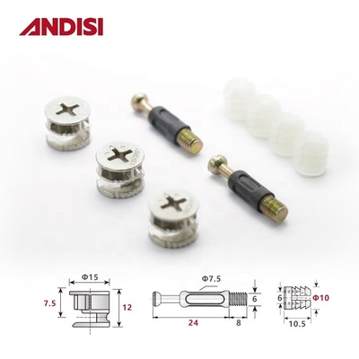Combinación Dowel Conector de muebles Cámara de tornillo de plástico transparente de expansión roscado de manga de tuerca M6 de nylon Insert Lock Nut