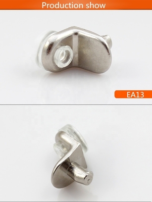Dia 5 mm de zinc de aleación de PVC soporte de estantería de vidrio para el armario de estantería de madera y pantalla
