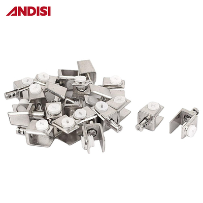 soporte de estantería ajustable con pinza de vidrio de aleación de zinc mini