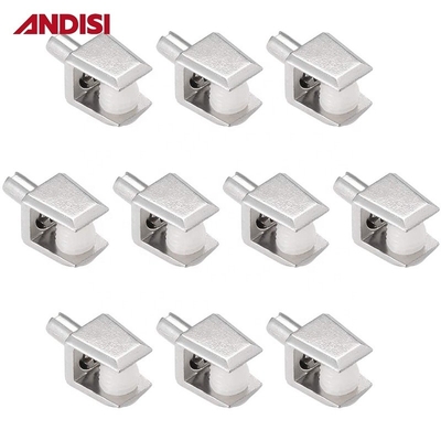 soporte de estantería ajustable con pinza de vidrio de aleación de zinc mini