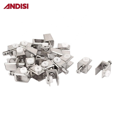 Soportador de estante ajustable Mini Clamp de cristal de aleación de zinc soporte de estante para estante decorativo