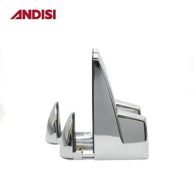 Clampada de cristal de estantería de aleación de zinc cromo con clip de soporte de vidrio en forma de F ajustable