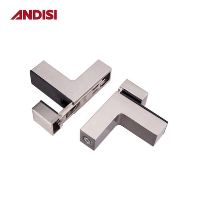 Clampada de vidrio de acero de aleación de zinc para soportes de estantería de vidrio en forma de L de altura ajustable