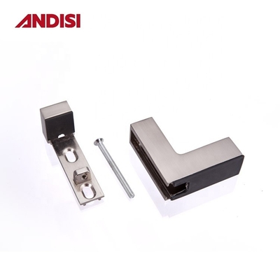 Clampada de vidrio de acero de aleación de zinc para soportes de estantería de vidrio en forma de L de altura ajustable