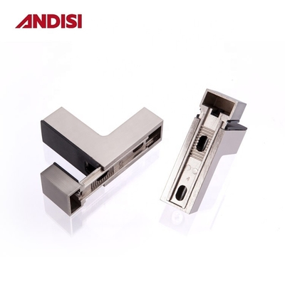 Clampada de vidrio de acero de aleación de zinc para soportes de estantería de vidrio en forma de L de altura ajustable