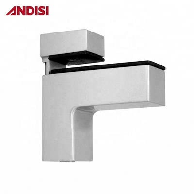 Clampada de vidrio de acero de aleación de zinc para soportes de estantería de vidrio en forma de L de altura ajustable