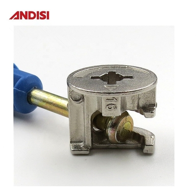 ANDISI Muebles de aleación de zinc Cerradura de camilla con acabado zincado y 3 en 1 Mini tornillo fijo