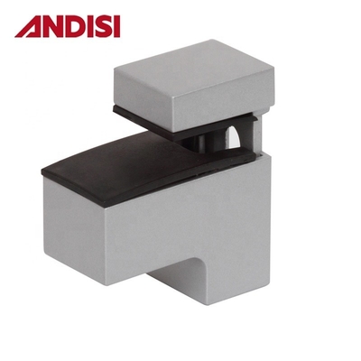OEM Acero de aleación de zinc Altura ajustable 0-22mm Pared montado ángulo de vidrio a la estantería de vidrio soporte de abrazadera de vidrio
