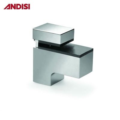 OEM Acero de aleación de zinc Altura ajustable 0-22mm Pared montado ángulo de vidrio a la estantería de vidrio soporte de abrazadera de vidrio