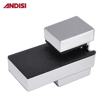 OEM Acero de aleación de zinc Altura ajustable 0-22mm Pared montado ángulo de vidrio a la estantería de vidrio soporte de abrazadera de vidrio