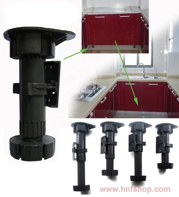 Material PP/ABS Piernas de base de cocina para muebles Alturas 3 100-170 mm Clips ajustables