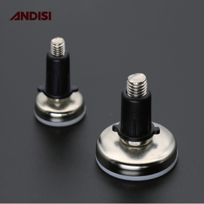 Piernas de muebles ajustables con M6 M8 Piernas de caucho roscado Material de plástico de nylon