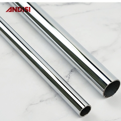 50 mm de tubo de cromo armario de ajuste del armario Rod con 19 barandillas colgantes y 25 tubos de ropa
