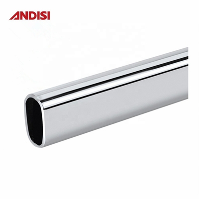 30x15 Rod de armario oval de acero cromado para accesorios de armario y organización de armario