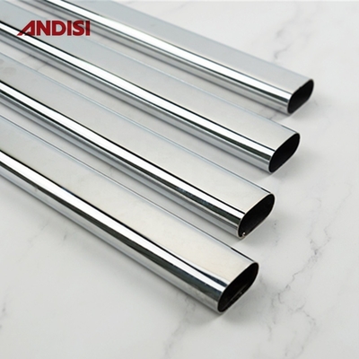 30x15 Rod de armario oval de acero cromado para accesorios de armario y organización de armario