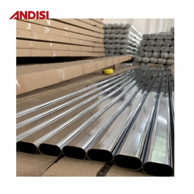 30x15 Rod de armario oval de acero cromado para accesorios de armario y organización de armario