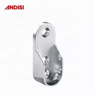 Zinc de aleación oval ropa de armario colgante soporte de soporte para el soporte del soporte para el soporte de extremo del carril