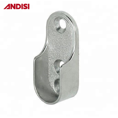 Zinc de aleación oval ropa de armario colgante soporte de soporte para el soporte del soporte para el soporte de extremo del carril