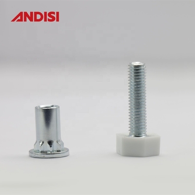 Pierna de deslizamiento de muebles ajustable contra arañazos con acero zincado y diámetro de 8 mm