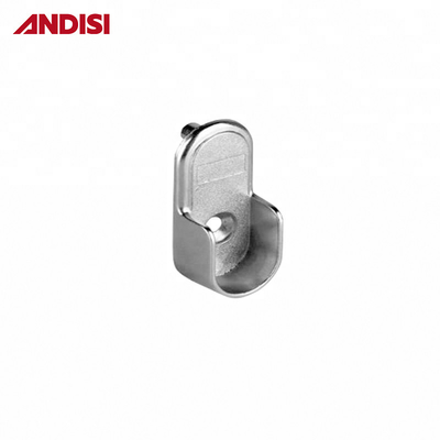 Colgador de tubería ovalado cromado para ropa de armario de 44 mm de longitud
