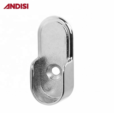 Colgador de tubería ovalado cromado para ropa de armario de 44 mm de longitud