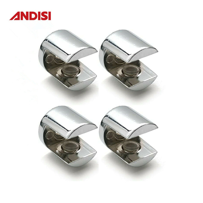 Soportador de estantería de vidrio soporte para muebles armario de aleación de zinc soporte de vidrio