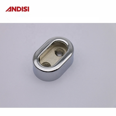 Cubierto de tubos de armario Tubo colgante del armario Rod soporte de soporte de tubos de brackets Flange Negro