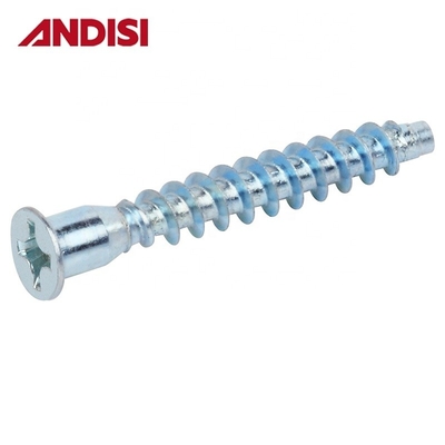 Muebles de acero de conexión Pozi cabeza plana tornillo de confirmación con cabeza de enchufe hexagonal y agujero zincado