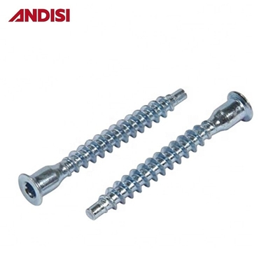 Muebles de acero de conexión Pozi cabeza plana tornillo de confirmación con cabeza de enchufe hexagonal y agujero zincado