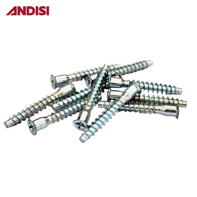 Muebles de acero de conexión Pozi cabeza plana tornillo de confirmación con cabeza de enchufe hexagonal y agujero zincado
