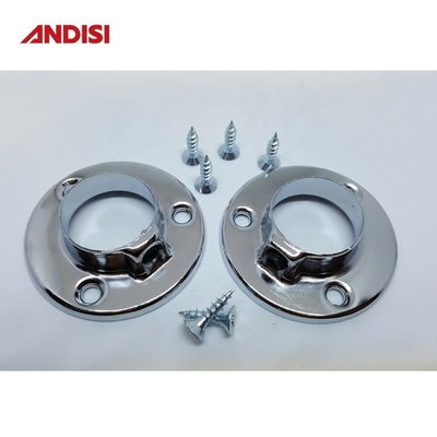 Diseño moderno de aleación de zinc D25 Rondos de armario soporte para el tubo de armario cromado