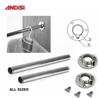 Flanges de soporte de barras de armario de aleación de zinc para accesorios de armario Embalaje de correo