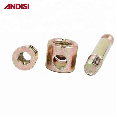 Accesorios de conexión fuertes para muebles modernos zincados 4 en 1 Mini Fix Cam y cerrojo