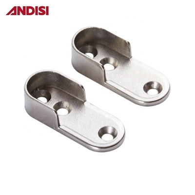 44mm Zinc de aleación de la ropa de retención de rieles para el armario de gabinete de tubo oval de tubo final de soporte