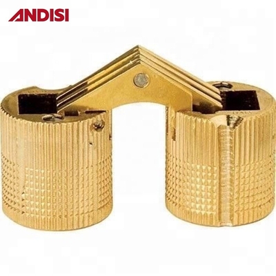 Estilo de diseño moderno de alta gama de latón cilindro oculto bisagras de latón sólido para caja de madera