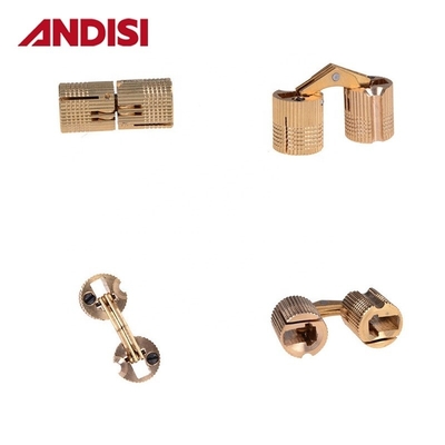 Estilo de diseño moderno de alta gama de latón cilindro oculto bisagras de latón sólido para caja de madera