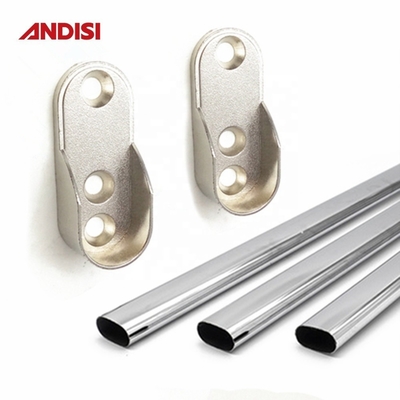 Mejorar su armario con 44 mm de aleación de zinc ropa de contenedor de rieles y soporte de tubo oval