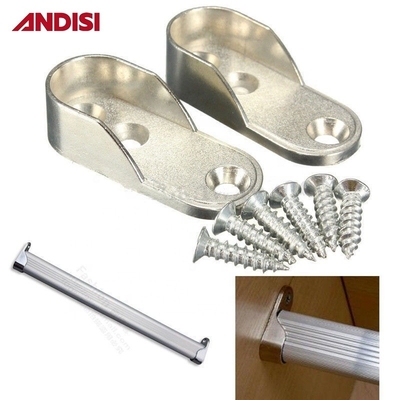 Mejorar su armario con 44 mm de aleación de zinc ropa de contenedor de rieles y soporte de tubo oval