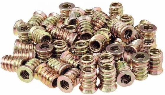 Embalaje de correo Y Hex Drive Fijación inserción roscada Muebles de madera tornillo inserción de tuerca