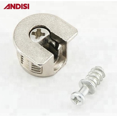 Conector de muebles de aleación de zinc de zinc fundido, tornillo de pin de doble de zinc y disco de bloqueo de cámara, embalaje de correo