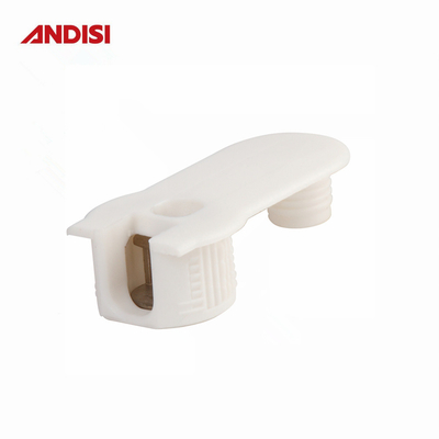 Conector de esquina de gabinete de acabado de nylon de color blanco/marrón revestido con zinc para otros muebles